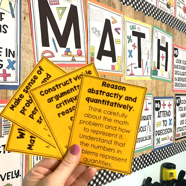 math standards and math practices display and posters for the classroom