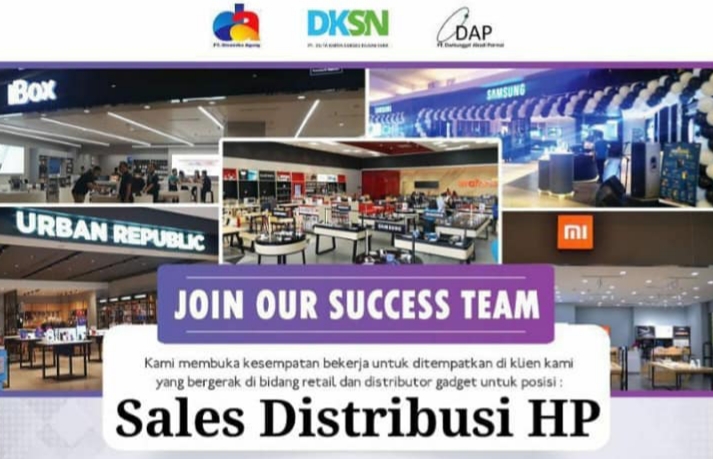 PT Dinamika Agung Membuka Kesempatan Kerja Untuk Posisi Sales Distribusi HP di Kudus