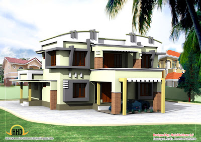 Duplex House Elevation - 263 Sq M (2830 Sq. Ft) - January 2012