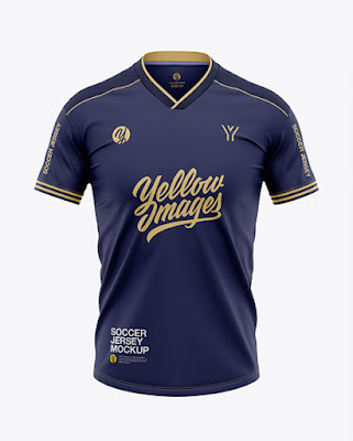 Men’s V-Neck Soccer Jersey T-shirt Mockup