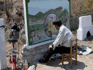 North Korean mural painter