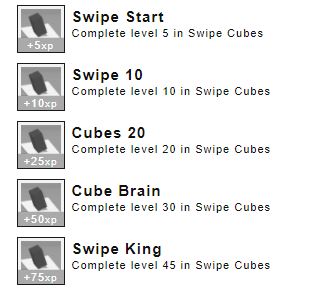 Swipe Cubes Achievements