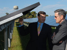 Cabana and Silagy discuss the innovations incorporated into the solar farm at Kennedy