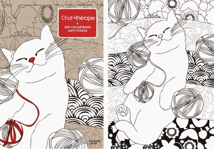 chat therapie coloriages anti stress