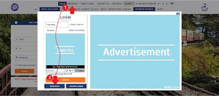 picture of irctc login page with registration link