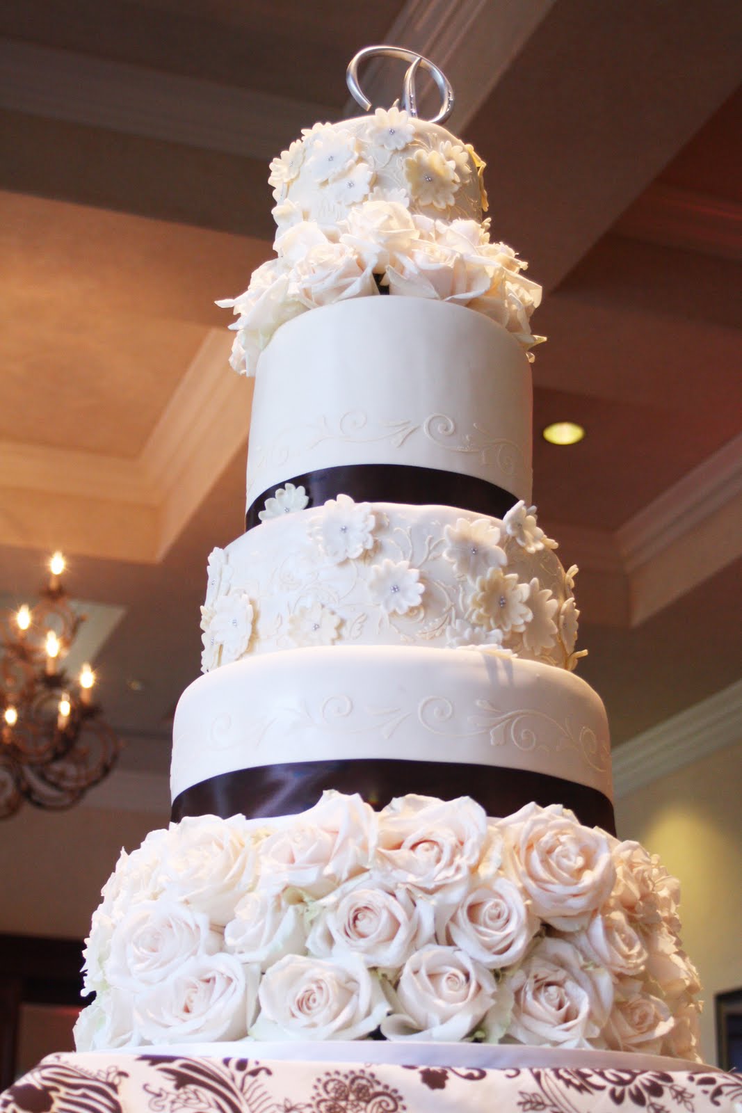 beautiful white wedding cakes This wedding cake was designed after the brides wedding dress. The 