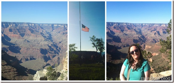 grand canyon, American flag at half mast