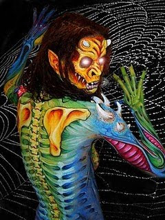 Girls Horror Monster Body Art Paintings Painted Body Canvas | JAPANESE BODY PAINTING1