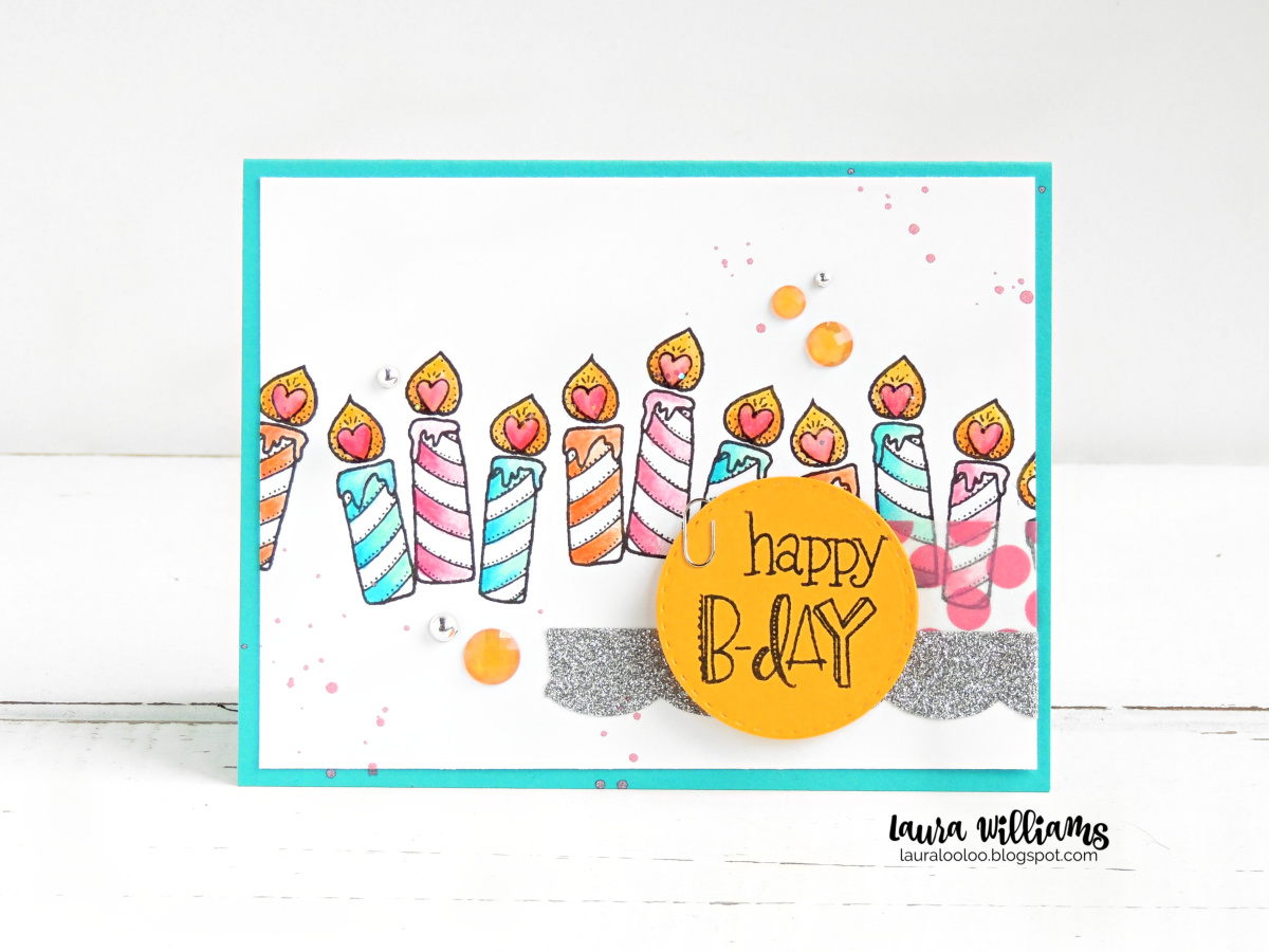 craft a clean and simple birthday card by stamping a border with one stamp and then add a simple sentiment in a die-cut circle. #birthdaycards #stamping #cardmaking