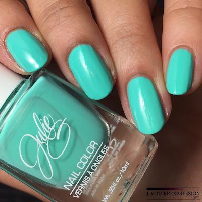 nail polish swatch of Tropical, a mint creme polish by JulieG