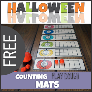 FREE Halloween Counting Play Dough Mats