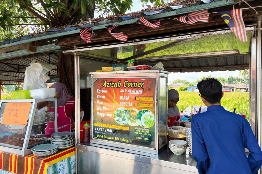 pulut ayam azizah corner, kedai mee celup azizah corner alor setar,