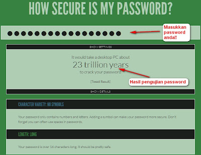 Cara mengukur kekuatan password