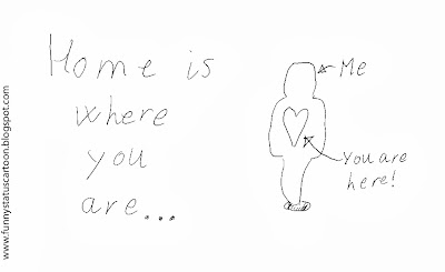 Home is where you are facebook update cartoon