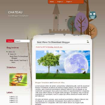 Chateau Blogger Template. convert wordpress theme to blogspot template