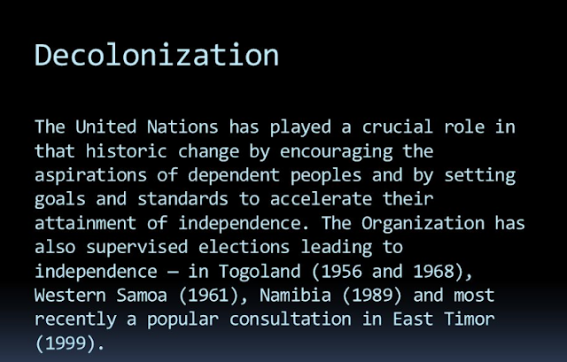 THE UNITED NATIONS ROLE IN DECOLONISATION