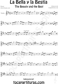 Partitura de La Bella y la Bestia para Violín by Disney The Beauty and the Beast Sheet Music for Violin Music Scores Music Scores