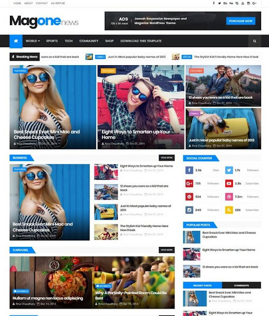  MagOne Blogger Template Free Download
