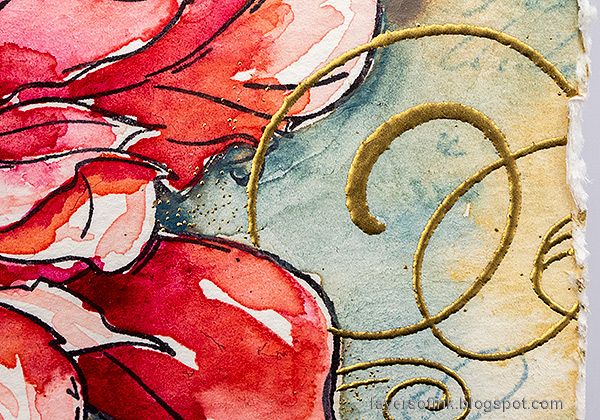 Layers of ink - Poinsettia Watercolor Tag Tutorial by Anna-Karin Evaldsson.