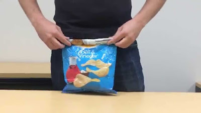 There is an easy way on resealing your bag of chips without using a clip!