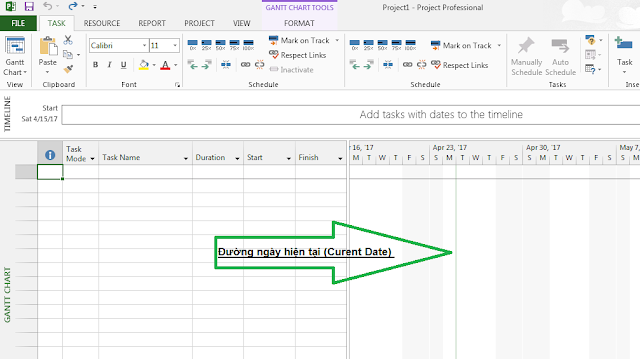 Đường Curent date trong ms Project