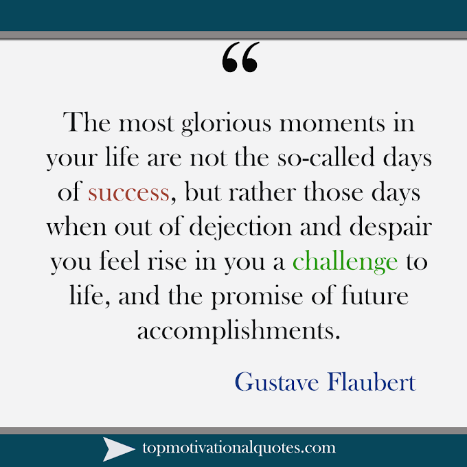 The Most Glorious Moments In Your Life By Gustave Flaubert (Success And Challenge)