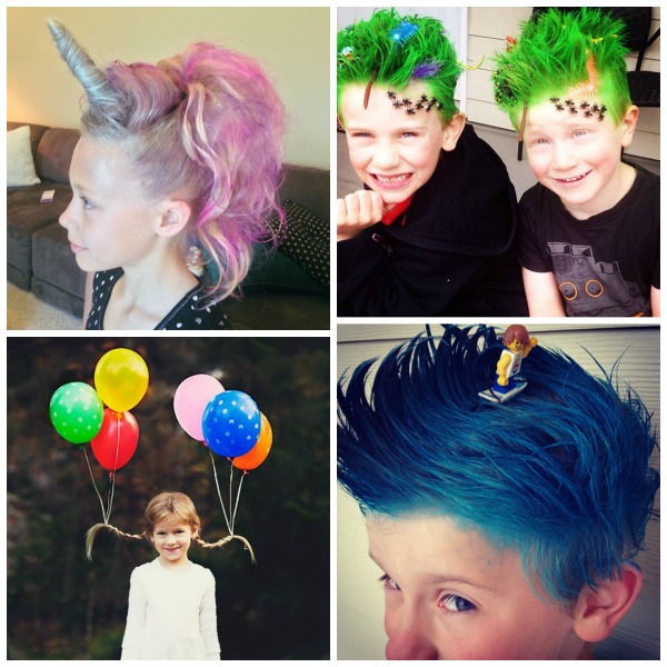 30 CRAZY HAIR IDEAS FOR KIDS- these are awesome!!  My kids love crazy hair day!