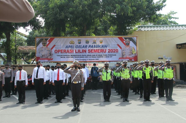 Apel Gelar Pasukan OPS Lilin Semeru 2020 Polres Lumajang 