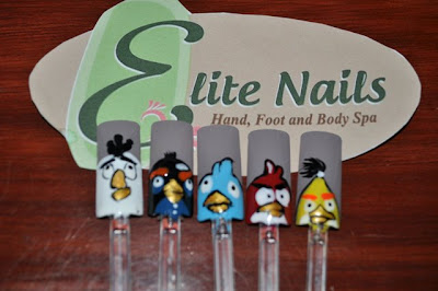 Elite Nails Hand, Foot and Body Spa: Angry Birds Nail Art