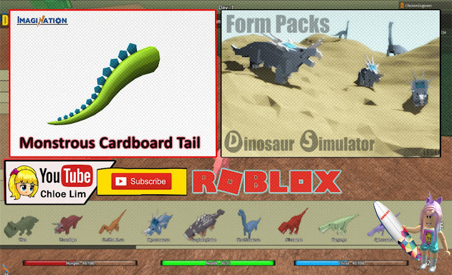 Roblox Dinosaur Simulator Gameplay - Roblox Imagination Event 2017 - Played to get the Monstrous Cardboard Tail