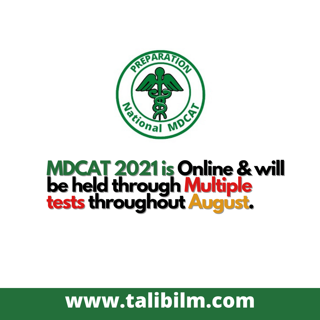 PMC National MDCAT 2021 Test Date