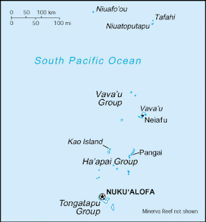 Map Kingdom of Tonga Island Groups