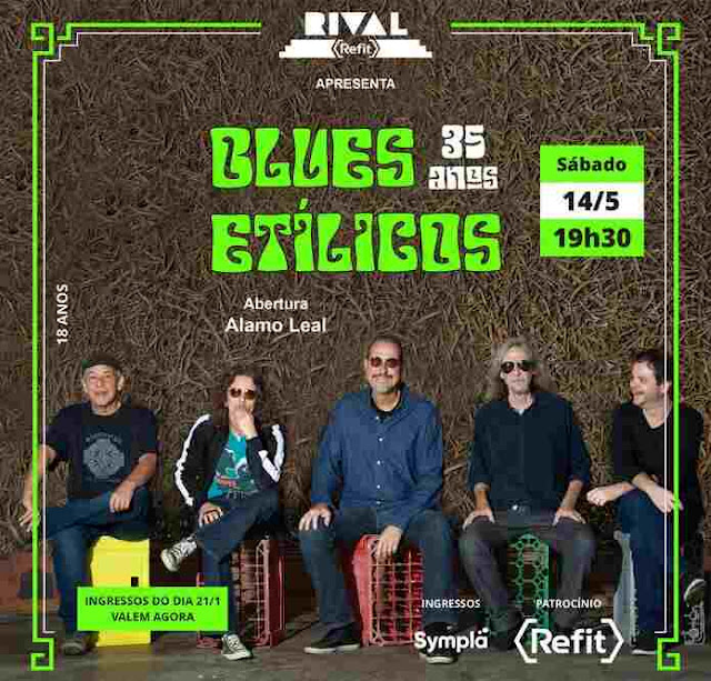 Marca mais forte do blues nacional e a banda há mais tempo em atividade nesse segmento, a Blues Etílicos lança no Teatro Rival Refit, no dia 14 de maio, seu mais novo trabalho: o álbum “Blues Etílicos 35 Anos”, em que revisita seu repertório, incluindo duas músicas que não havia gravado: “Mandala Boogie” e “Waterfalls”.