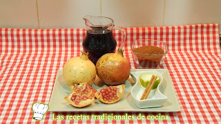 receta fácil de granadas al vino tinto