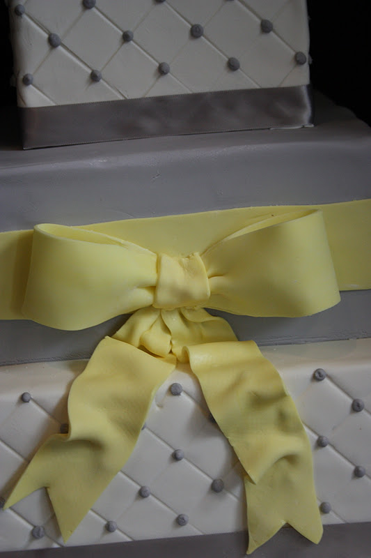 Grey and Yellow Wedding Cake Grey and Yellow