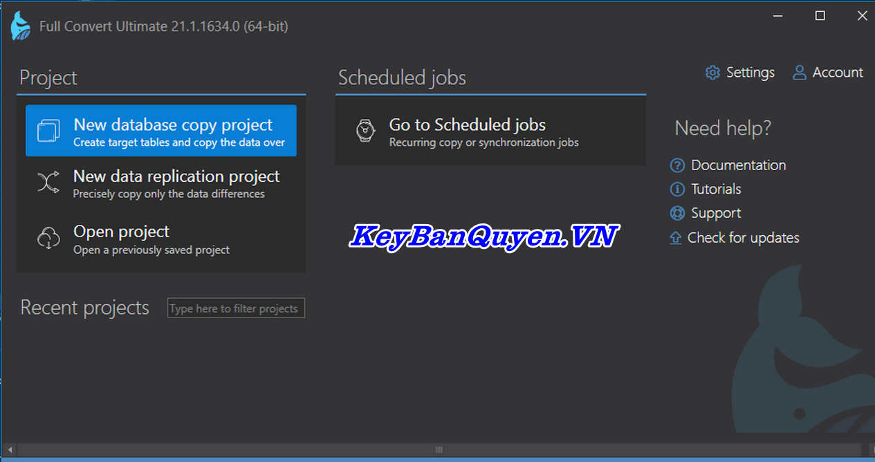 Download và cài đặt Full Convert Ultimate 21 Full Key, Phần mềm sao chép và chuyển đổi dữ liệu của bạn sang cơ sở dữ liệu khác.