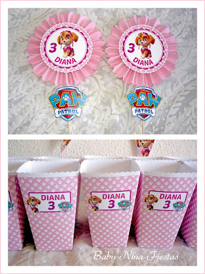 kit personalizado cumpleaños skye patrulla canina