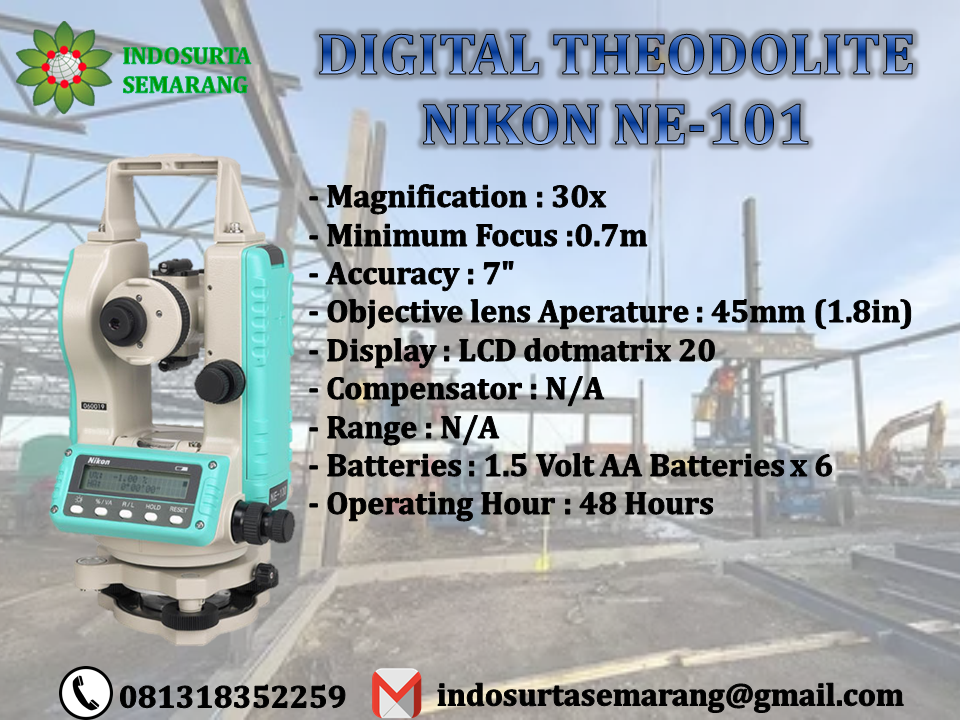 Jual Theodolite Digital NE-101 Bergaransi Resmi di Semarang