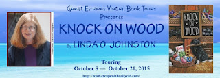 http://www.escapewithdollycas.com/great-escapes-virtual-book-tours/books-currently-on-tour/knock-on-wood-by-linda-o-johnston/