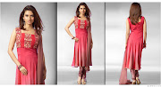 Pink anarkali churidar suit