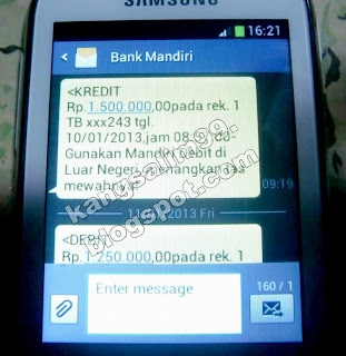 info kredit via SMS bank mandiri