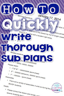 Spending some time creating a sub plan template will save you time and energy on days you have to be gone from your classroom.