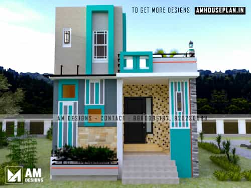 21 x 35 budget house plan elevation