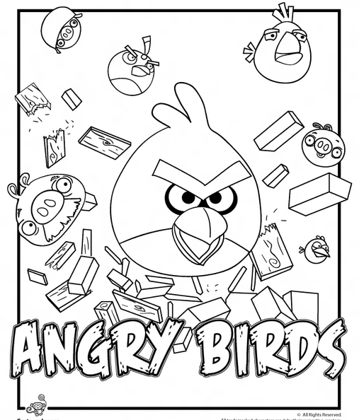 Angry Birds Gambar Mewarna