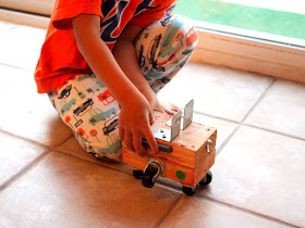 Raid your tool chest and leftover bits to build your own wooden race car- great STEM activity for kids