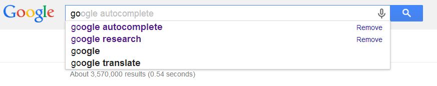 Google autocomplete