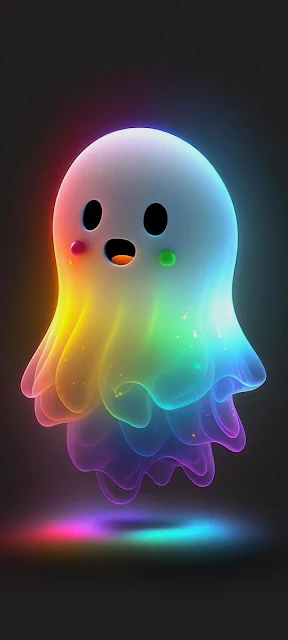 Colorful Ghost Phone Wallpaper