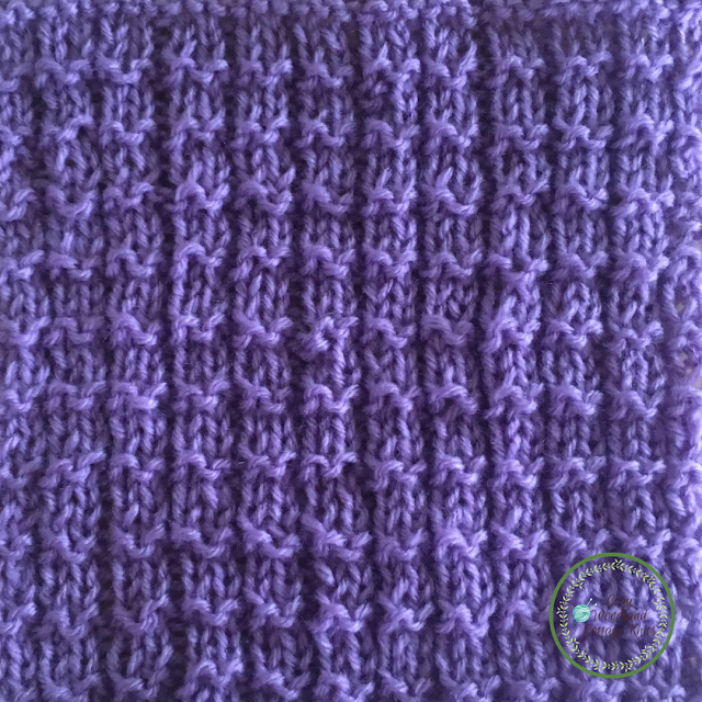Picture of close up of the knitting stitch waffle stitch