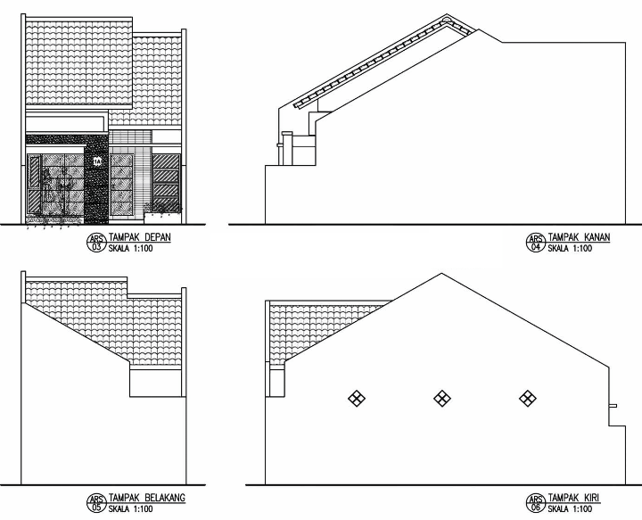 Sketsa Desain Rumah  Minimalis  Tampak  Depan  Samping  Belakang  