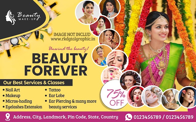 Download Flex Banner Design Template of Beauty Forever by  RK digital graphics - Beauty Parlour New Banner Design  | Beauty Parlour Classes